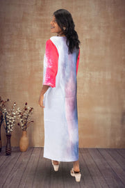  Multi Colour Printed Vegan Charmeuse Silk Dress10073756