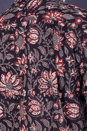 Black Half Sleeve Jahota Printed Cotton Mens Shirt 10074311