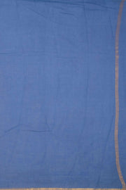 Steel Blue Solid Style Kota Cotton Saree with Contrast Blouse 10074185