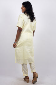 Beige Mukaish Embroidery Viscose Silk Co- ord Set 10076197