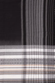 Black Handloom Dhaniakhali Cotton Saree Without Blouse 10073003