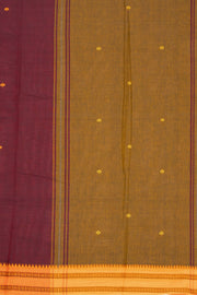 Brown Handloom Dhaniakhali Cotton Saree Without Blouse 10073006