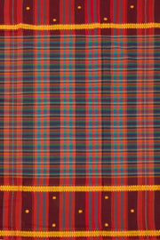 Multi Color Handloom Dhaniakhali Cotton Saree Without Blouse 10073010