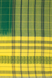 Dark Spring Green Handloom Dhaniakhali Cotton Saree Without Blouse 10073019