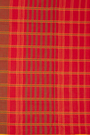 Maroon Handloom Dhaniakhali Cotton Saree Without Blouse 10073022