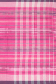 Pink Handloom Dhaniakhali Cotton Saree Without Blouse 10073027