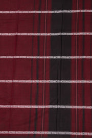 Maroon Handloom Dhaniakhali Cotton Saree Without Blouse 10073028