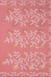 Pink Handloom Jamdani Linen Saree 10074654