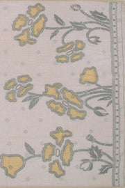 Beige Handloom Jamdani Linen Saree 10074666