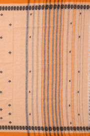 Peach Dhaniakhali Cotton Sarees Without Blouse 10075206