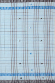 White Dhaniakhali Cotton Sarees Without Blouse 10075209