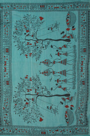 Green Warli Print Bengal Cotton Saree 10075304