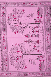 Pink Warli Print Bengal Cotton Saree 10075305