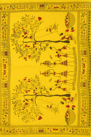 Yellow Warli Print Bengal Cotton Saree 10075306