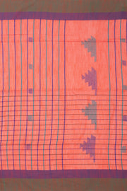 Peach Bengal Handwoven Cotton Saree 10075339
