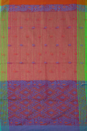 Green Bengal Handwoven Jamdani Style Cotton Saree 10075343