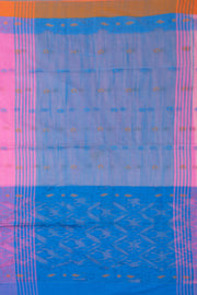 Pink Bengal Handwoven Jamdani Style Cotton Saree 10075344