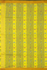 Yellow Bengal Handwoven Jamdani Style Cotton Saree 10075355