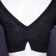 Black Handcrafted Cotton Solid Blouse 10073205