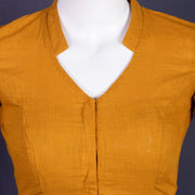 Yellow Handcrafted Cotton Solid Blouse 10073206