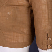 Brown Handcrafted Cotton Solid Blouse 10073208