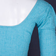 Blue Handcrafted Cotton Solid Blouse 10073222