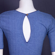 Blue Handcrafted Cotton Solid Blouse 10073226
