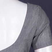 Grey Handcrafted Cotton Solid Blouse 10073232