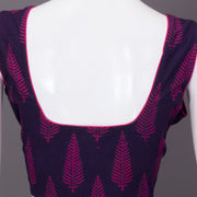 Purple  Kutchi Hand Block Printed Cotton Blouse 10073267