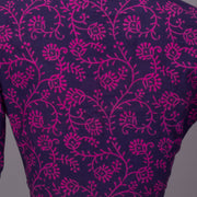 Purple Kutchi Hand Block Printed Cotton Blouse 10073269