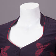 Maroon Hand Block Printed Cotton Blouse 10073299