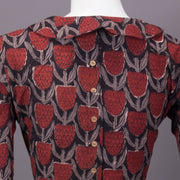 Black Jahota Printed Cotton Blouse 10073332