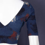 Blue Ajrakh Printed Cotton Blouse 10073381