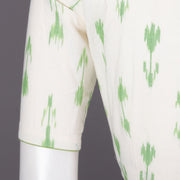 White Pochampally Ikat Cotton Blouse 10073391