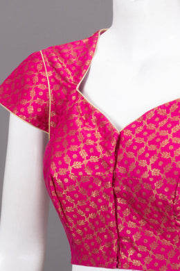 Pink Banarasi Silk Blouse 10073461