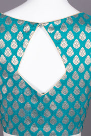 Blue Banarasi Silk Blouse 10073465