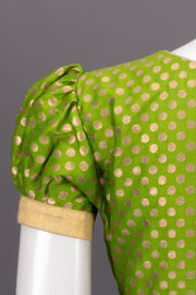 Green Banarasi Silk Blouse 10073468