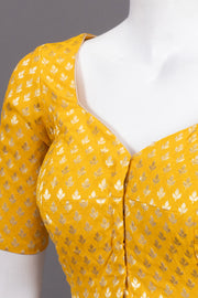 Yellow Banarasi Silk Blouse 10073471