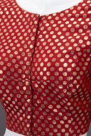Maroon Banarasi Silk Blouse 10073472