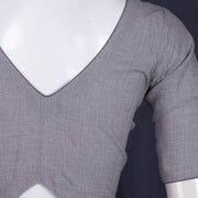 Grey Handcrafted Solid Cotton Blouse 10073667