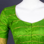 Green Gadwal Silk Blouse 10074436