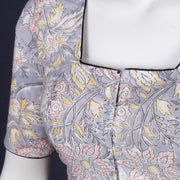Grey Handblock Printed Cotton Blouse 10074505