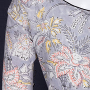 Grey Handblock Printed Cotton Blouse 10074504