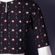 Black Pochampally Ikat Cotton Blouse 10074520