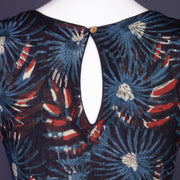 Blue Hand Block Jahota Printed Cotton Blouse 10074992