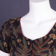 Black Hand Block Jahota Printed Cotton Blouse 10074994