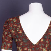 Maroon Hand Block Jahota Printed Cotton Blouse 10074995