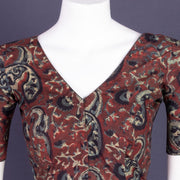 Brown Hand Block Jahota Printed Cotton Blouse 10074996