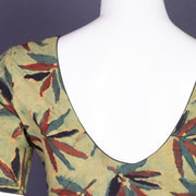 Green Hand Block Jahota Printed Cotton Blouse 10075000