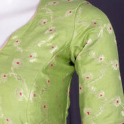 Green Banarasi Chiniya Silk Blouse 10075004